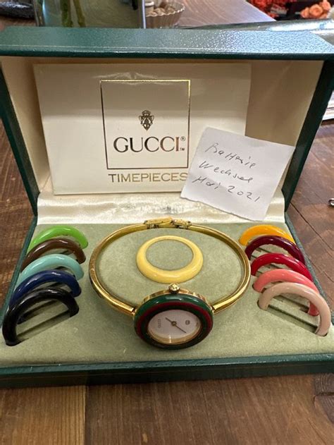 gucci 11 12 goldplated multi bezel ladies bangle watch|Gucci Watch 11/12.2 .